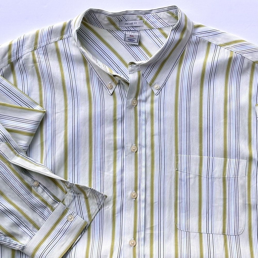 OLD NAVY Y2K Retro Lapel Vintage Fit Button Down Long Sleeve Collared Shirt